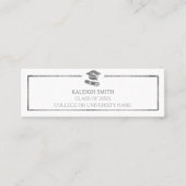 Aangepast zilver wit Afstuderen Naam Kaart invoege Contactkaartje (Voorkant)
