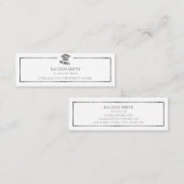 Aangepast zilver wit Afstuderen Naam Kaart invoege Contactkaartje (Voorkant / Achterkant)