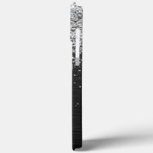 Aangepast zilveren glitter-zwart monogram Case-Mate iPhone case (Achterkant / Links)