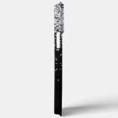 Aangepast zilveren glitter-zwart monogram Case-Mate iPhone case (Achterkant / Rechts)