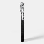 Aangepast zilveren glitter-zwart monogram Case-Mate iPhone case (Achterkant / Links)