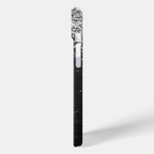 Aangepast zilveren glitter-zwart monogram Case-Mate iPhone case (Achterkant / Links)