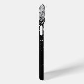 Aangepast zilveren glitter-zwart monogram Case-Mate iPhone case (Achterkant / Rechts)