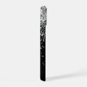 Aangepast zilveren glitter-zwart monogram iPhone 15 case (Rechterkant)