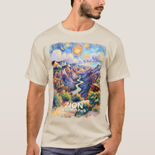 Aangepast Zion National Park Canyon Zonsondergang T-shirt
