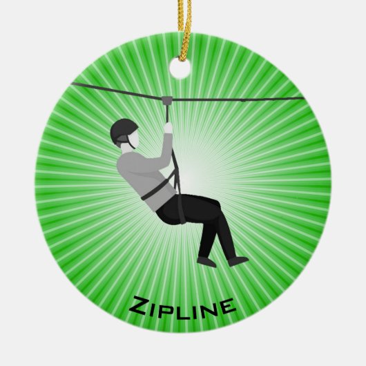 Aangepast Zipline-Ornament Keramisch Ornament (Voorkant)