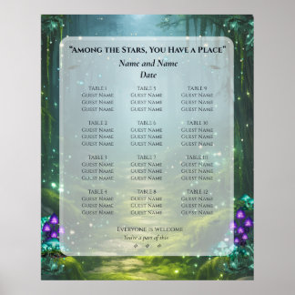 Aangepast zitplaatsenoverzicht Bioluminescente Ele Poster
