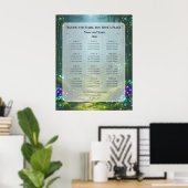 Aangepast zitplaatsenoverzicht Bioluminescente Ele Poster (Thuiskantoor)