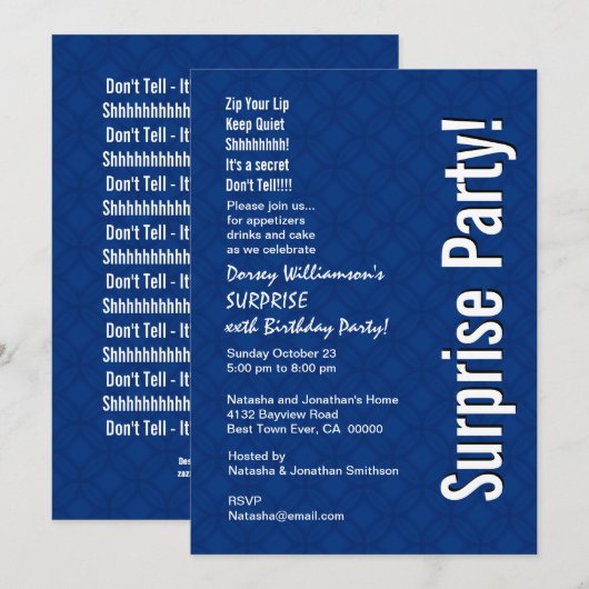 Aangepast zondag Modern Royal Blue Ver 005 Kaart (Voorkant / Achterkant)