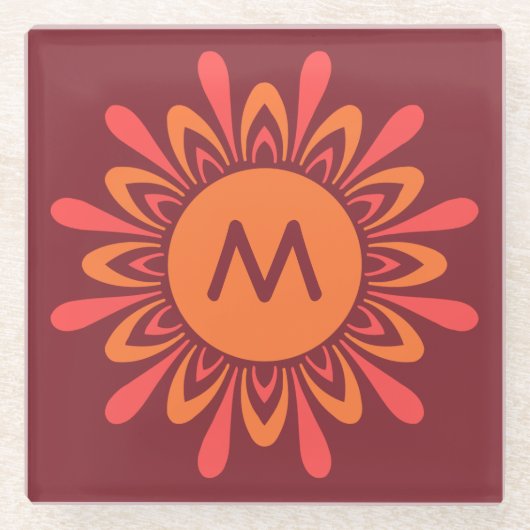 Aangepast zonemonogram glas onderzetter (Voorkant)