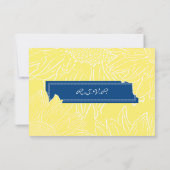 ::aangepast: Zonnebloem RSVP-kaart: Navy&Yellow RSVP Kaartje (Achterkant)
