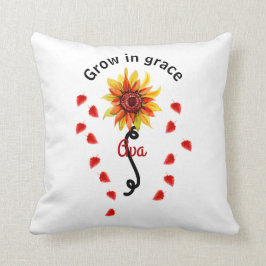 Aangepast zonnebloemcitaat personaliseren kussen