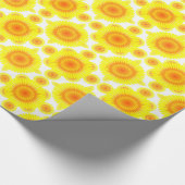 Aangepast zonnebloempatroon cadeaupapier (Hoek)