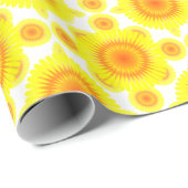 Aangepast zonnebloempatroon cadeaupapier (Rol Hoek)