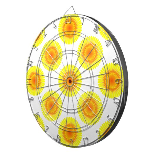 Aangepast zonnebloempatroon dartbord (Voorkant Rechts)