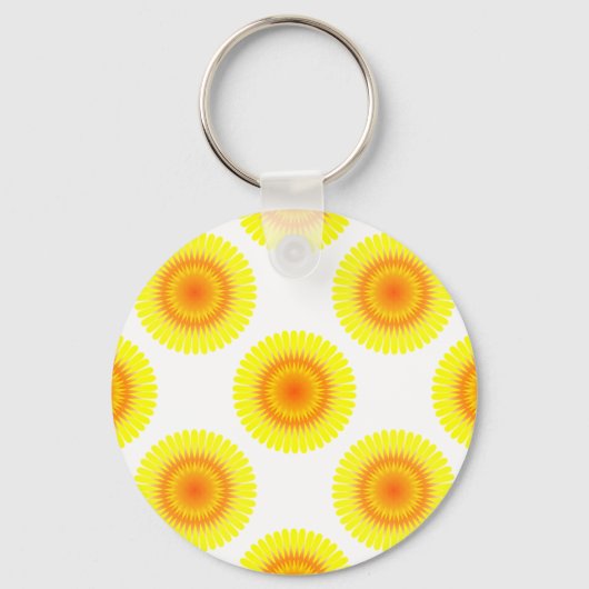 Aangepast zonnebloempatroon sleutelhanger (Voorkant)