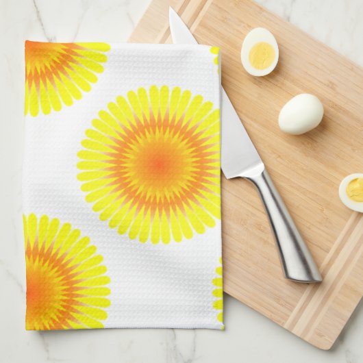 Aangepast zonnebloempatroon theedoek (Quarter Fold)