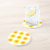 Aangepast zonnebloempatroon zandsteen onderzetter (Zijkant)