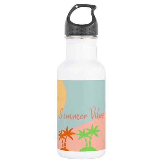 Aangepast zonnige zomerbloemen schattige zomerkleu waterfles  (Voorkant)