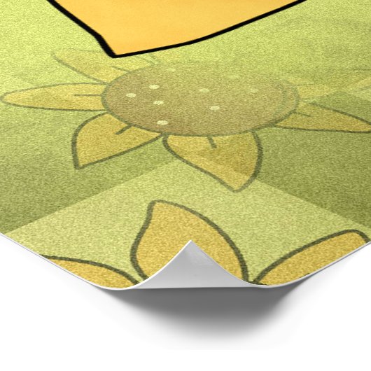 Aangepast zonzonnebloempje Poster (Hoek)