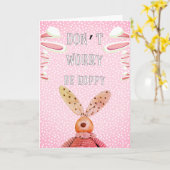 Aangepast, ZORG NIET OM HOPPY Rustic Bunny Aesthet Kaart (Gele Bloem)
