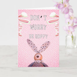 Aangepast, ZORG NIET OM HOPPY Rustic Bunny Aesthet Kaart