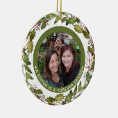 Aangepast zusje is een feestelijke kerstfoto keramisch ornament (Rechts)