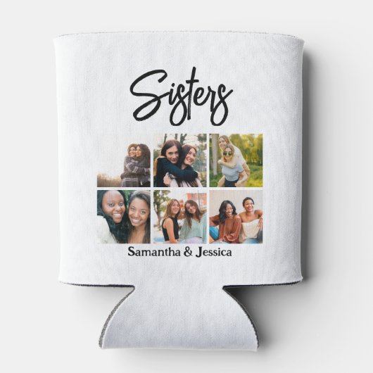 Aangepast zusje script 6 Fotocollage Blikjeskoeler (Achterkant)