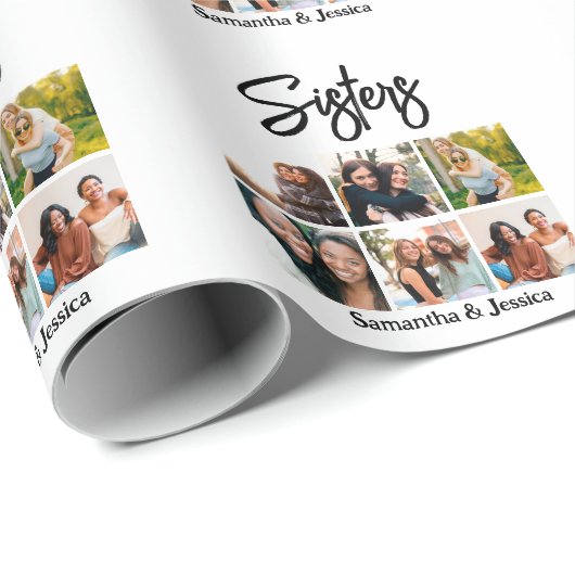 Aangepast zusje script 6 Fotocollage Cadeaupapier (Rol Hoek)