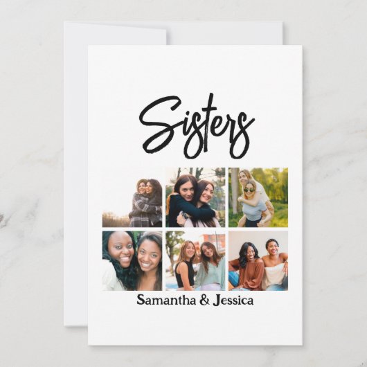 Aangepast zusje script 6 Fotocollage Feestdagenkaart (Voorkant)