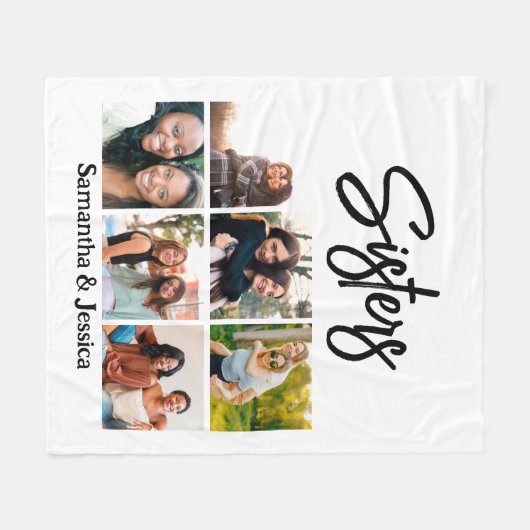 Aangepast zusje script 6 Fotocollage Fleece Deken (Voorkant (Horizontaal))