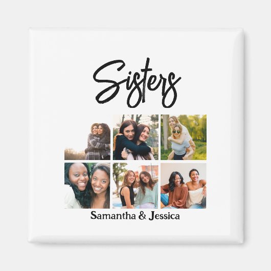 Aangepast zusje script 6 Fotocollage Magneet (Voorkant)