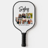 Aangepast zusje script 6 Fotocollage Pickleball Paddle (Achterkant)