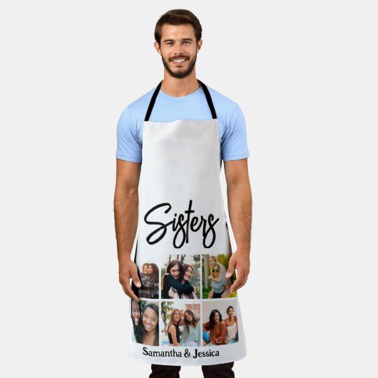 Aangepast zusje script 6 Fotocollage Schort (Gedragen)