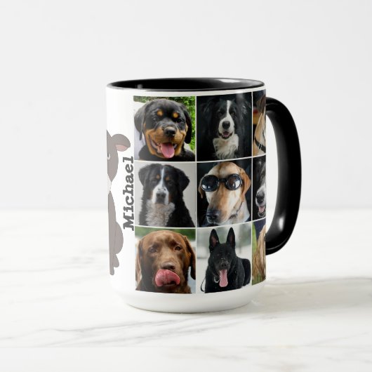 Aangepast zwart 15oz Ringer Mok Big Mutts3 door ZA (Voorkant rechts)