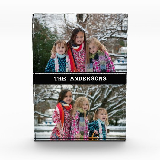 Aangepast zwart 2 fotocollage fotoblok (Voorkant)