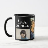 Aangepast, zwart, 4 foto-Mokken. Mok (Links)