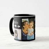 Aangepast, zwart, 4 foto-Mokken. Mok (Voorkant links)