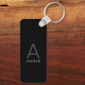 Aangepast zwart, aangepast monogram metaal sleutelhanger (Achterkant)