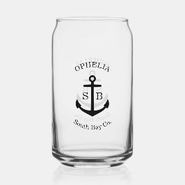 Aangepast zwart ankerembleem blikvorm glas