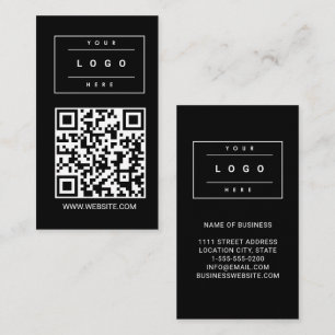 Aangepast zwart bedrijfslogo en website QR-code Visitekaartje