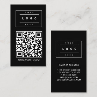Aangepast zwart bedrijfslogo en website QR-code Visitekaartje