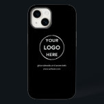 Aangepast zwart bedrijfsmerk met Logo Case-Mate iPhone 14 Hoesje<br><div class="desc">Bevestig uw merk met dit aanpasbare OtterBox Iphone 14 Pro-Hoesje. Dit ontwerp kenmerkt uw eigen logo en sociale media informatie, samen met een ruimte voor een adres van de douanehomepage. Ideaal voor snelwegen, shows en andere promotionele evenementen. Hulp nodig bij personalisatie? Neem voor hulp contact met ons op via de...</div>