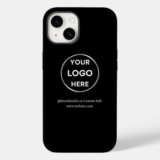 Aangepast zwart bedrijfsmerk met Logo Case-Mate iPhone Case (Achterkant)