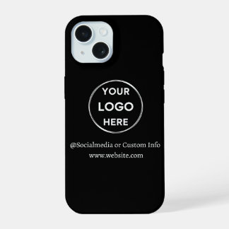 Aangepast zwart bedrijfsmerk met Logo iPhone 15 Case