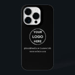Aangepast zwart bedrijfsmerk met Logo iPhone 14 Plus Hoesje<br><div class="desc">Promoot uw merk met dit aanpasbare Iphone 14 Pro-Hoesje. Dit ontwerp kenmerkt uw eigen logo en sociale media informatie, samen met een ruimte voor een adres van de douanehomepage. Ideaal voor snelwegen, shows en andere promotionele evenementen. Hulp nodig bij personalisatie? Neem voor hulp contact met ons op via de onderstaande...</div>