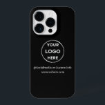 Aangepast zwart bedrijfsmerk met Logo iPhone 14 Plus Hoesje<br><div class="desc">Promoot uw merk met dit aanpasbare Iphone 14 Pro-Hoesje. Dit ontwerp kenmerkt uw eigen logo en sociale media informatie, samen met een ruimte voor een adres van de douanehomepage. Ideaal voor snelwegen, shows en andere promotionele evenementen. Hulp nodig bij personalisatie? Neem voor hulp contact met ons op via de onderstaande...</div>