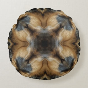 Aangepast zwart-bruin ontworpen ronde Pillow Rond Kussen