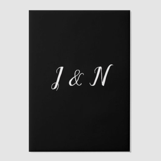 Aangepast zwart doorschijnend papier vellum uitnodigingen (Voorkant)