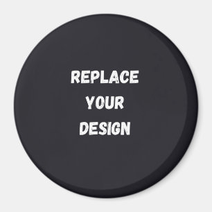 Aangepast zwart eenvoudig ontwerp foto of tekst to magneet